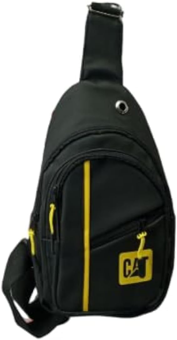 CAT Classic New Model Anti-Theft Cross Body Bag Chest or Back Bag for Men and Women All Purpose, Black, 1 Count