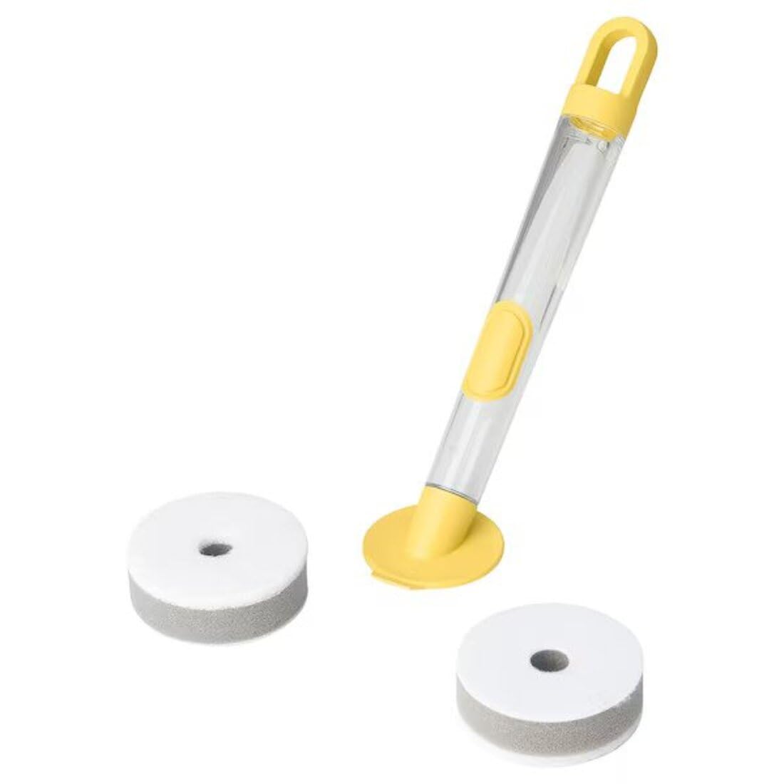 Digital Shoppy VIDEVECKMAL 3-Piece Dish Sponge Set with Dispenser, Bright Yellow