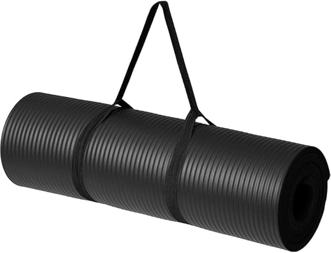 Yoga Mat 10 mm With Carrying Strap, Non-Slip Exercise Mat