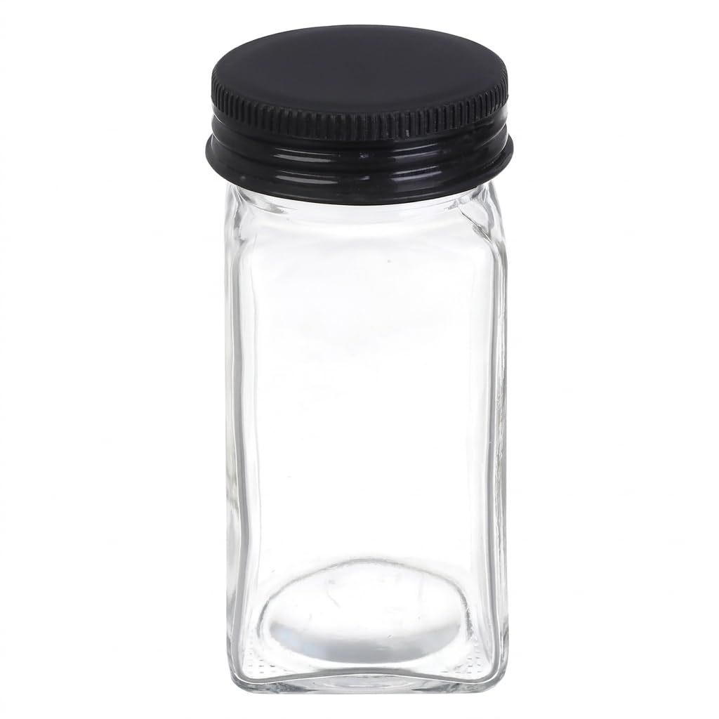 Glass Spice Jars Set with Plastic Lid with Spice Sticker – Spice Storage Containers for Kitchen – Practical and Stylish Design for Kitchen Organization (8)