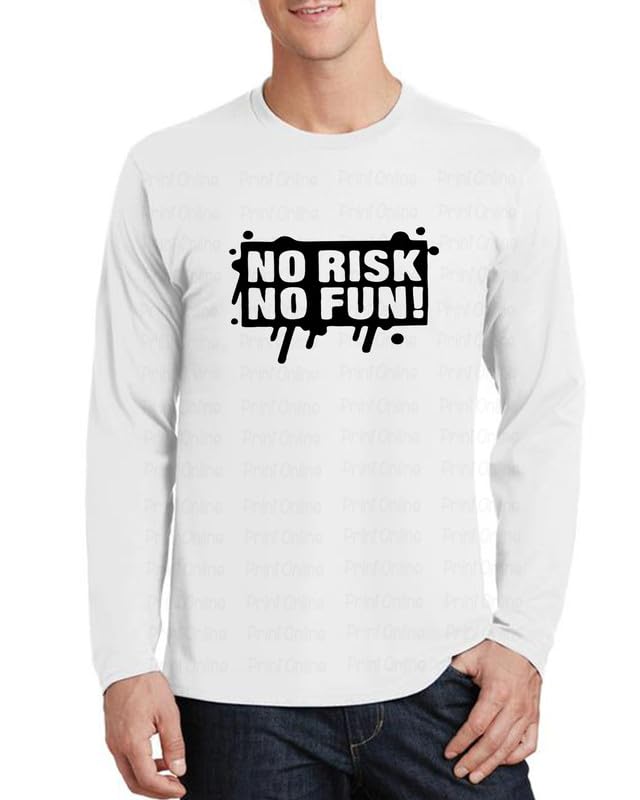 Print Online 316Long Sleeve T-Shirt For Men-White-XXL