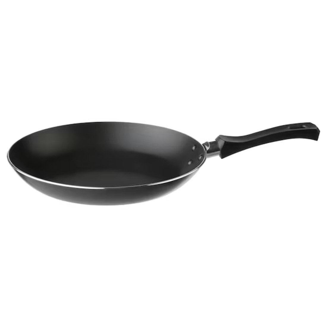 Ikea TAGGHAJ Non-Stick Frying Pan, 24 cm Diameter, Black, Aluminium with Stainless Steel Base, Induction Compatible
