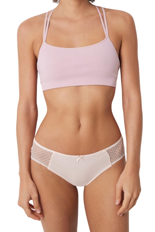 Women’Secret Womens Wide Cotton Panty With Lace And Bow