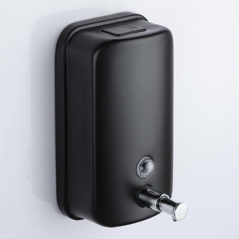 Stainless Steel Wall Mounted Liquid Soap Dispenser - Different Sizes and Capacities for Your Choice (Black, 1000ml)