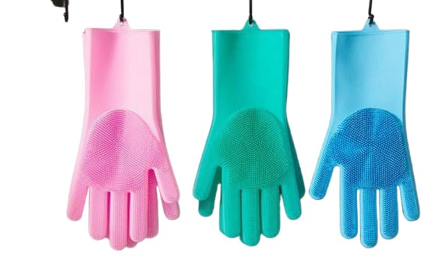 Multipurpose Cleaning Gloves - High Quality Material, 4 Pairs Hand Protection for Home Kitchen Bathroom Cleaning