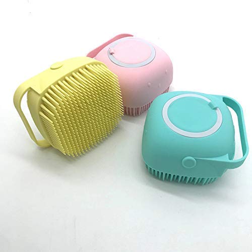 Alciono Silicone Soft Bath Body Brush with Shampoo Dispenser Body Pack of 2 Scrubber use in Shower, Deep Cleaning, Gentle Scrub Massage Skin Exfoliation for Children Men Women