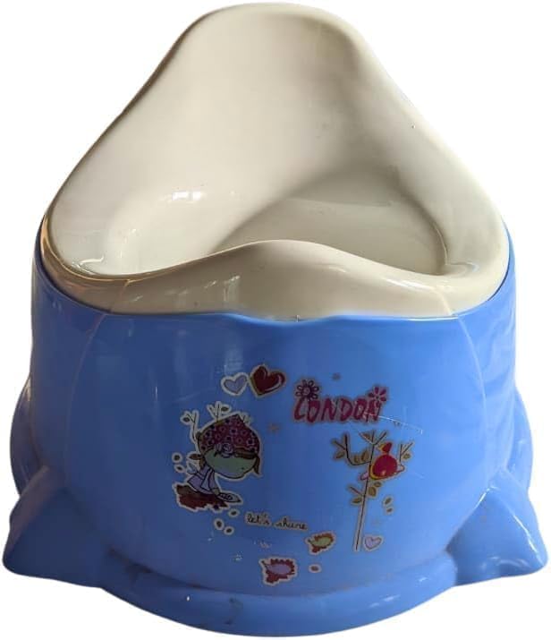 Children's Plastic Potty in 2 Assorted Colors, Unique Design and Attractive Shape (Blue)