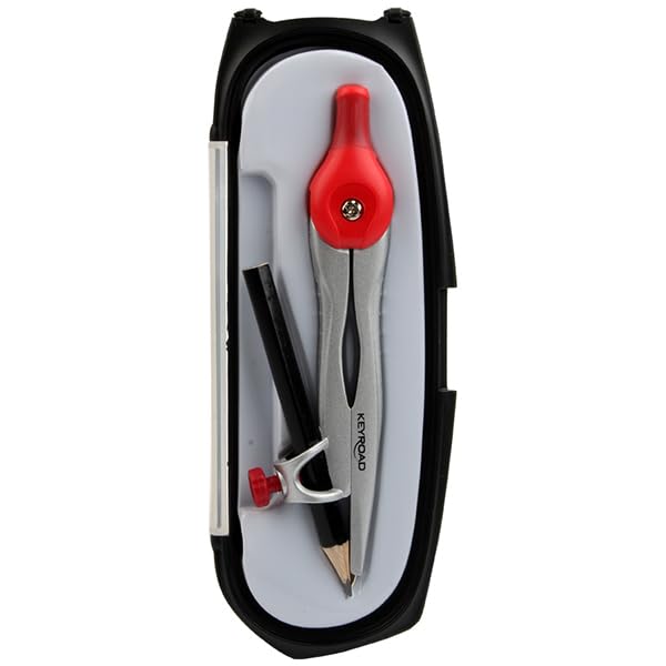 Keyroad Metal Compass with Pencil Plastic Case Assorted Colors Model KR972477