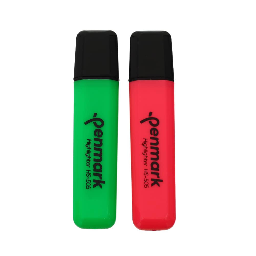 Penmark HS-505 High Quality Neon Permanent Highlighter Pen Set Of 2 Pcs. - Multi Color