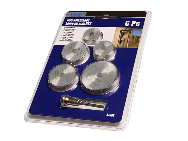 DIY-Kit 5pcs HSS Rotary Blades Cutting Discs with Mandrel Cut-off Circular Saw for Dremel Rotary Tool Electric Grinding Accessories - Cutting Saw Disk 6 pcs HSS for any Drill