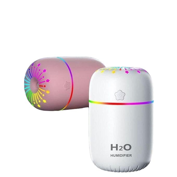 Portable Air Humidifier with Multicolor Colorful Light, 200ml USB Aroma Diffuser for Home, Office, Car