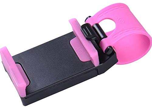 Pink Steering Wheel Clip Universal Car Mount Holder Cradle For Smart Phone GPS