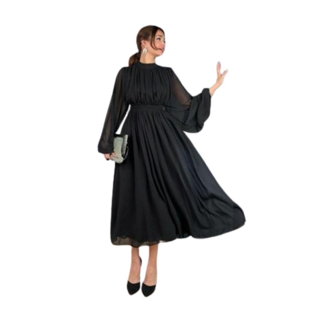 Women's Chiffon Lining Batwing Sleeve Dress