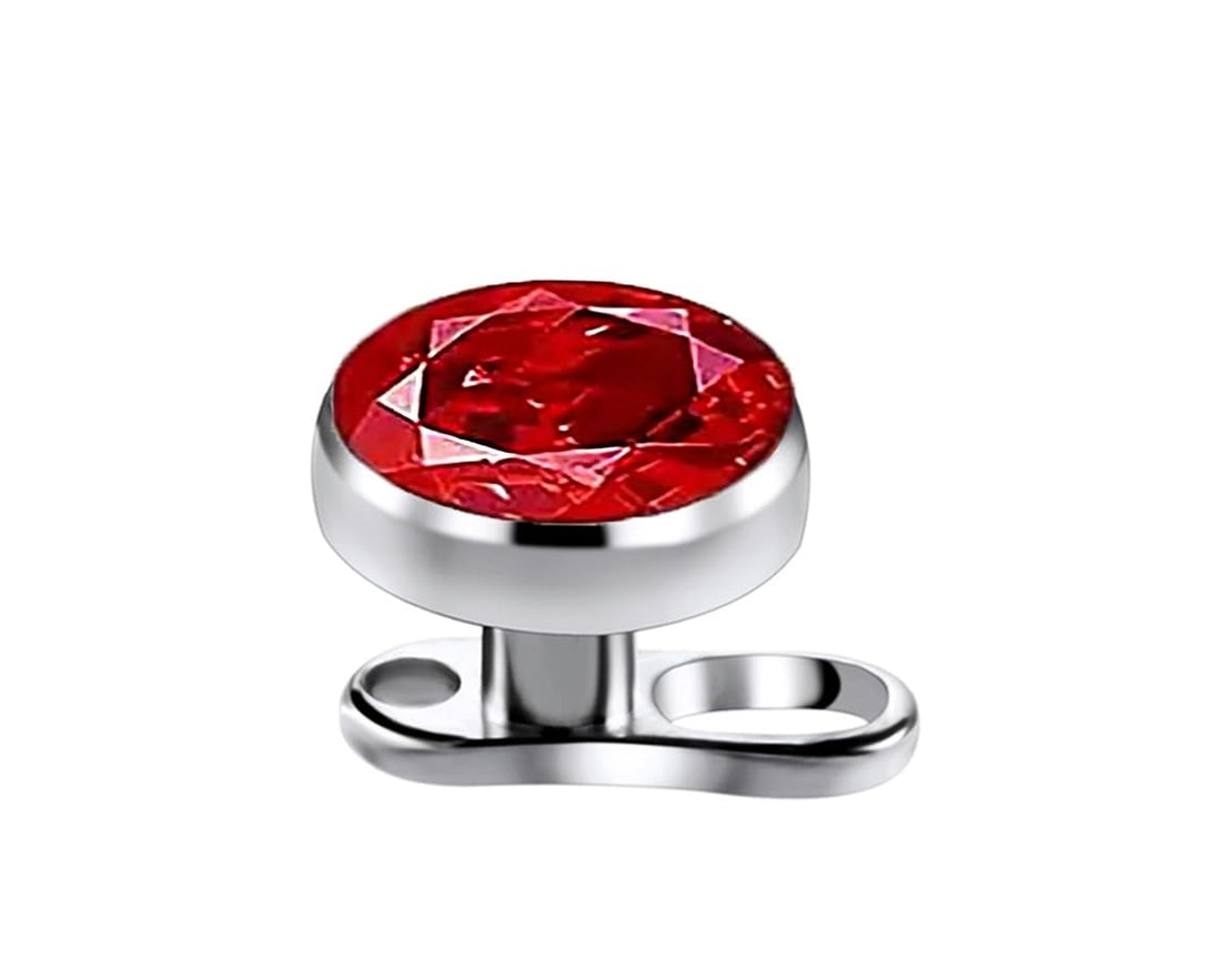 Microdermal Gem Dermal Anchor Piercing Jewelry - Red