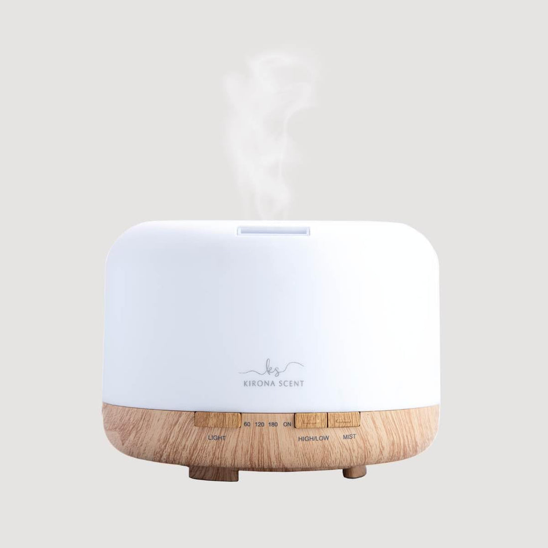hanso Ultrasonic Aroma Humidifier with Color-Changing LED Lights - 130ml Capacity, Pure Water Atomization Chip, Delightfully Fresh Air for Any Environment (Light Wood)