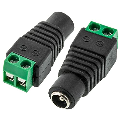 2-Pin Screw Terminal DC Power Plug Adapter, 12V, 2 Count