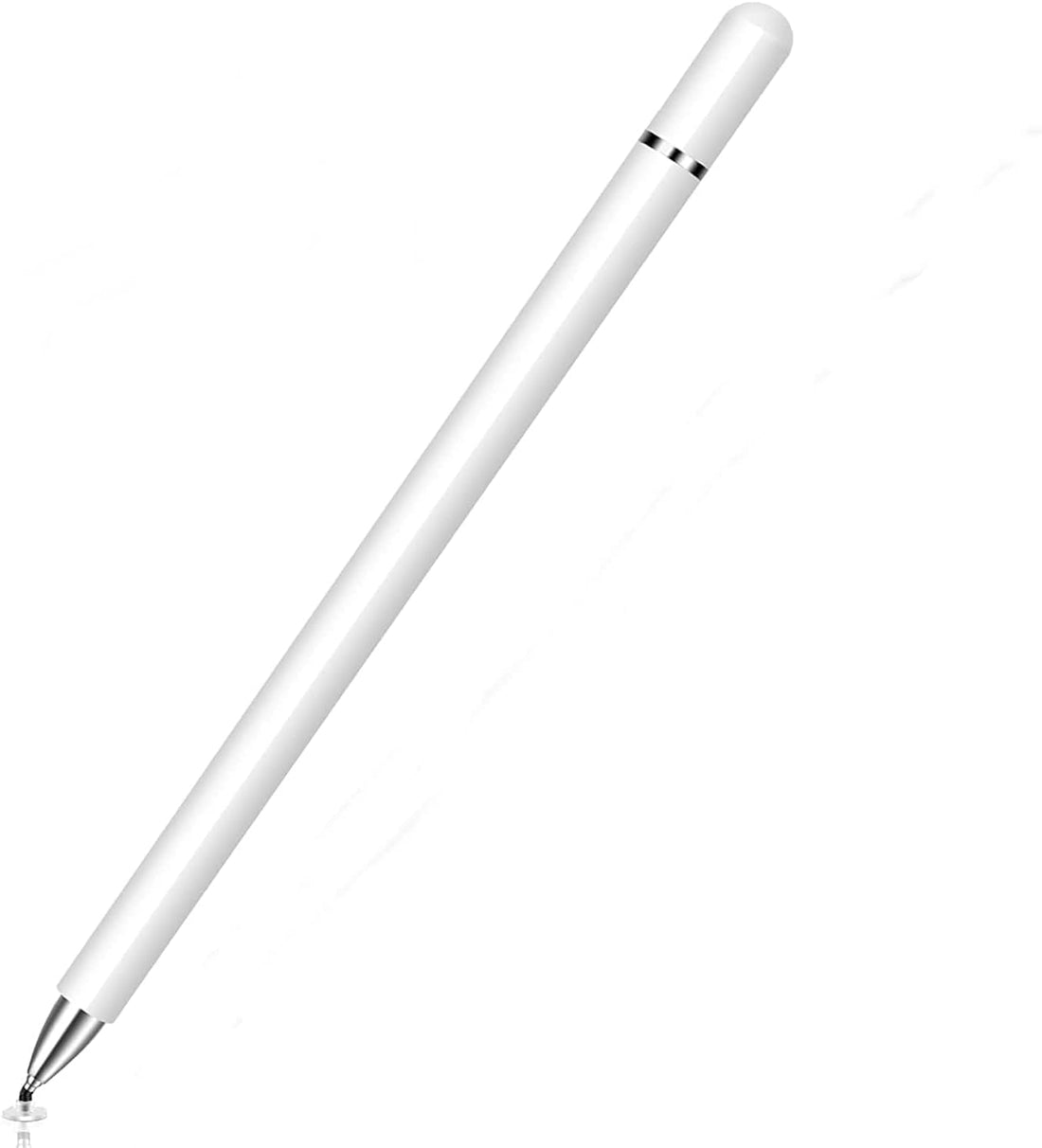 Super Aluminum Light Weight Capacitive Stylus Pen for Touch Screen Devices with Fine Point Disc Compatible with All i.O.S and Smart Android Phone & Tablets (White)