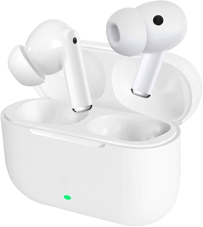 2 2026 Type C Wireless Earbuds with Charging Case and Noise Cancelling in-Ear Headphones in-Ear Headphones White
