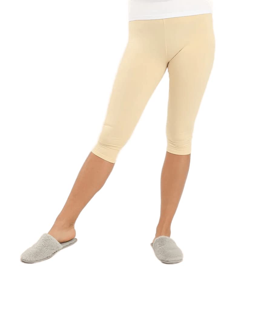 RED COTTON Womens Capri Leggings Leggings