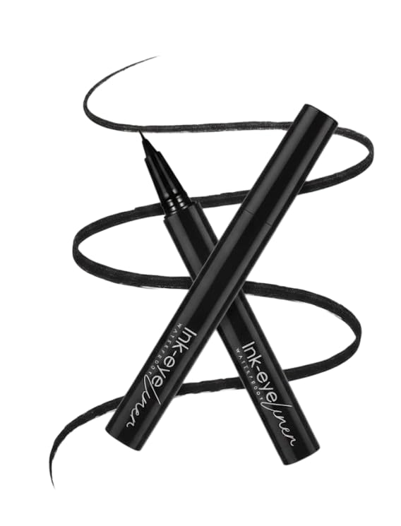 BLACK Liquid INK Eyeliner Pen Waterproof Smudgeproof 12H Long Lasting black Eyeliner Pen with Felt Tip For Women Eye Makeup, Smooth, Quick Drying, High Pigmented