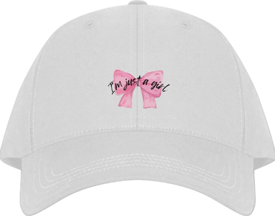 I'm just a girl Plain unisex baseball cap White