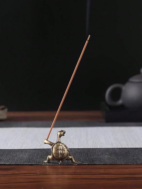 Copper Tortoise Incense Holder, Decorative Incense Stick Holder for Home and Office, 4cm