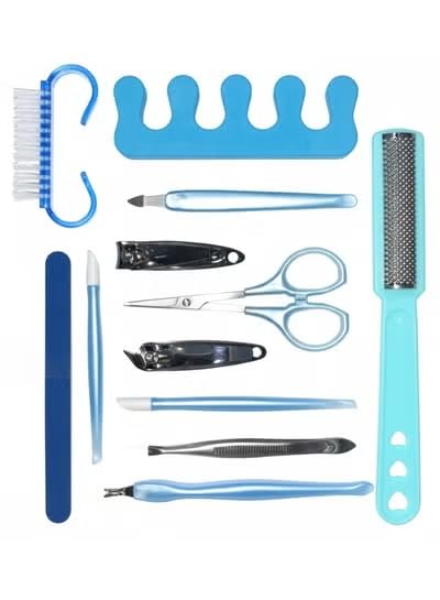 Stainless Callus Removers Set Foot File Pedicure Tools Kit for Feet Nail Clippers Set Fingernail Clipper Toenail Clipper Nail Care Tool with Travel Case for Men Women 13 pcs (Malticolor)