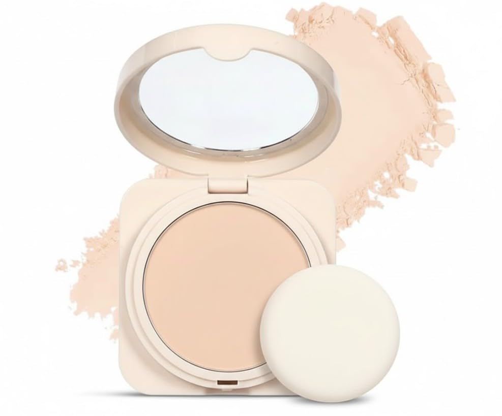 Oil Control Pressed Face Powder Compact for Women, Translucent Setting Powder Makeup Foundation for Women, Waterproof Long Lasting Lightweight-N01