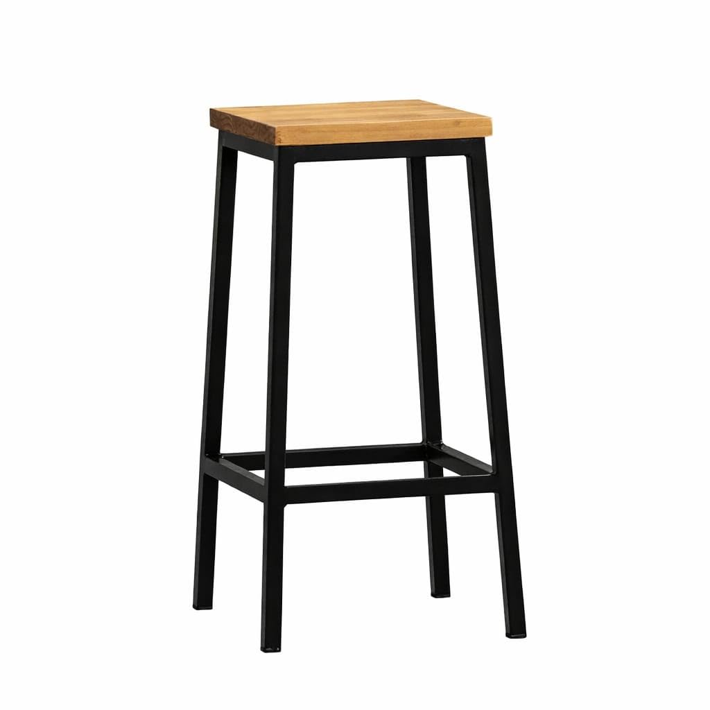IRONWOOD Modern Bar Chair Natural Swedish Wood Surface Durable Steel Structure High Kitchen Bench Cafés High End Industrial Style Height 75cm