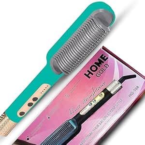 Hair Straightener Electric - Ceramic Plate, Fast Heating, Hair Beauty Care - Professional Straightener Comb - Effortless Styling and Safety, 45w HG-108 (Green)