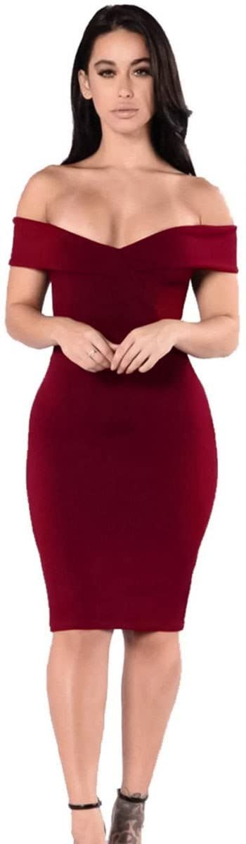 Women's Scuba Short Dress Dark Red
