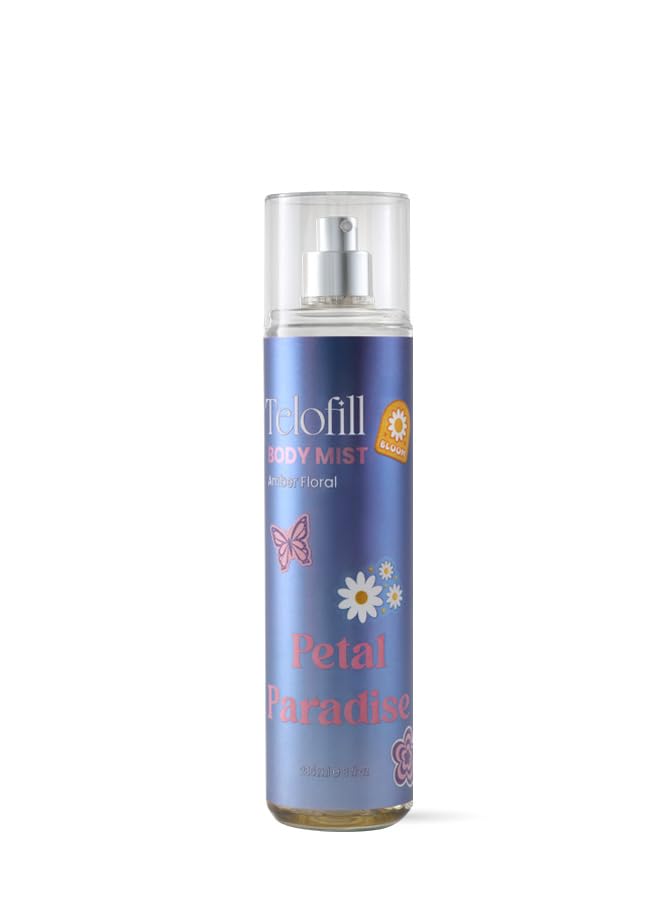 Telofill Petal Paradise Body Mist, Amber Floral Fragrance with Jasmine, Orchid and Vanilla, 236 ML