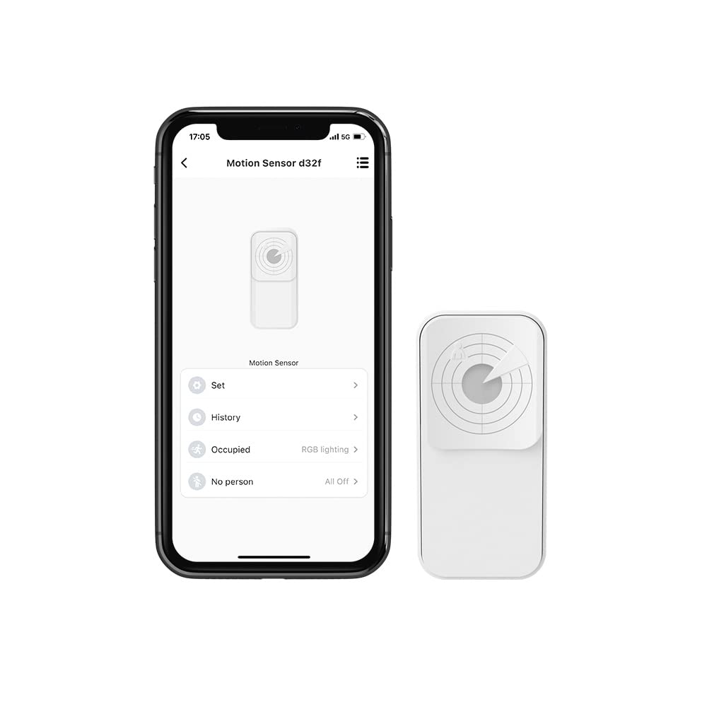 BroadLink BLE Smart Radar Motion Sensor - Wireless Human Sensor Detector for Remote Monitoring and Smart Home Automation, Broad Detection Range, Compatible with Alexa