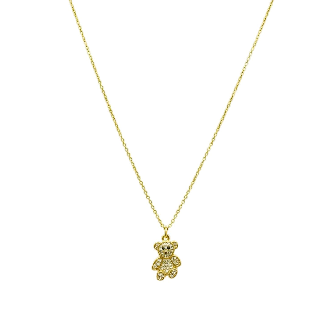 18K Gold Plated Stainless Steel Trendy Charm Popular Zircon Pendant Cute Bear, Gummy, Charm, Panda Necklace For Girls By Julia Store