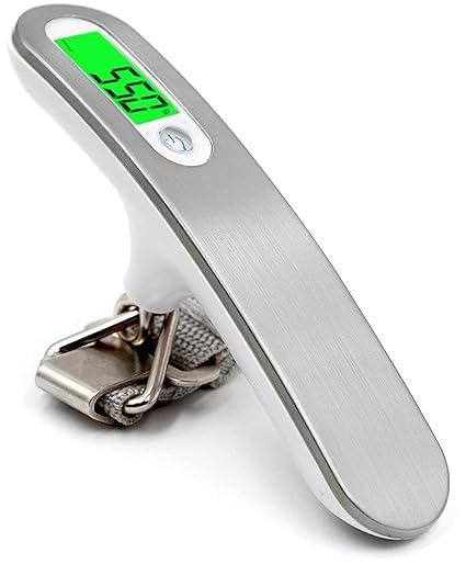 Digital Luggage Scale Portable Hanging Weight Scale 50kg 110lb with LCD Backlit Display and Hook – Electronic Travel Suitcase Scale for Home, Airport and Baggage