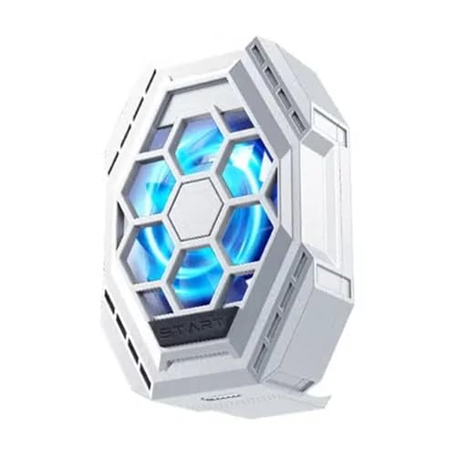 START DY69 Mobile Phone Cooling Fan, 5V, Hexagon Design with Blue LED, White