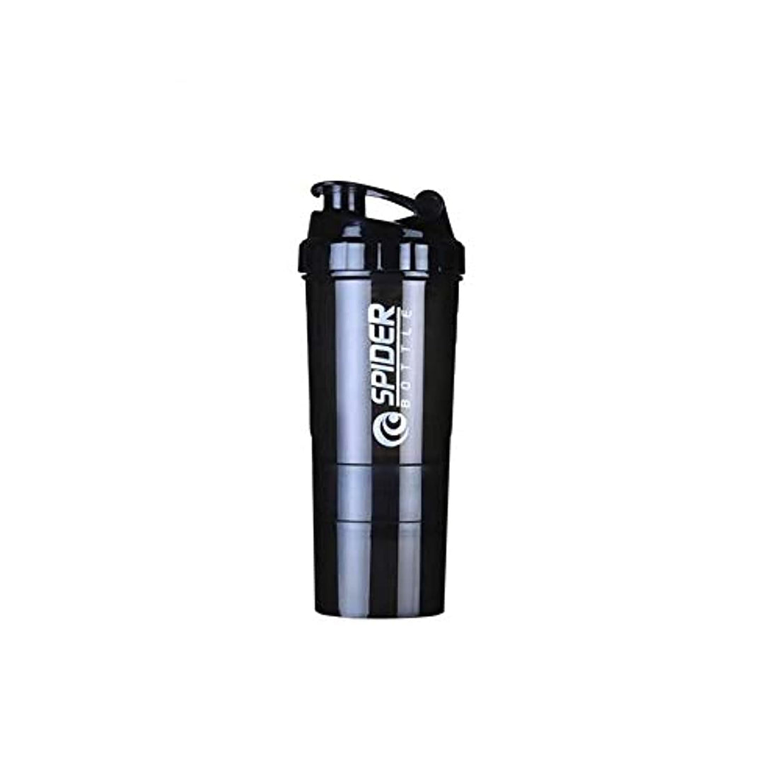 Other Sports Shaker Bottle, 500ml, Plastic, Round, Black, Protein Shakes, Sports, Fitness, Travel, Everyday Use
