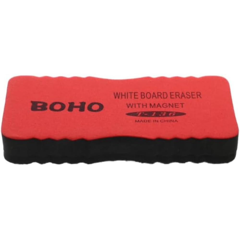 Rubber Magnetic Whiteboard Eraser With Comfortable Design And Practical For Board - Red Gray