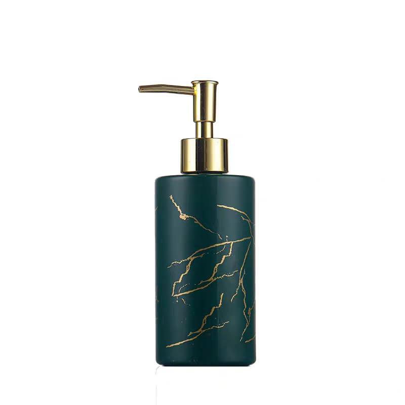 Soap Dispenser for Bathroom, Soap Dispenser for Kitchen Sink, Marble Dish Soap Dispenser, Liquid Hand Soap Dispenser Pump Bottle Green