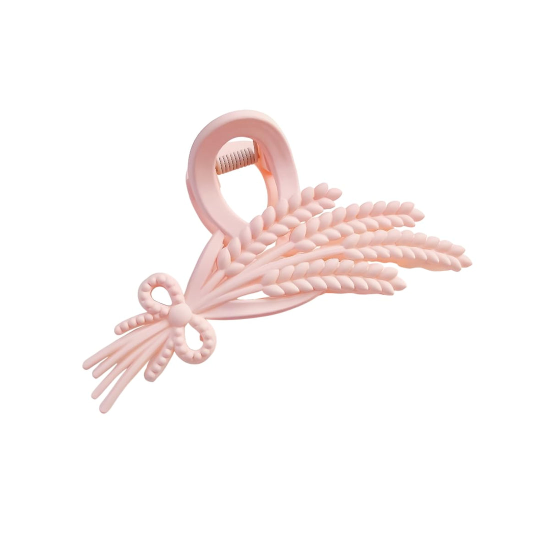 Nopatia Elegant Flower Ribbon Hair Clip - High Quality Matte Hair Accessory 10cm - Attractive Fashion Hair Clip for Women and Girls (Pink)