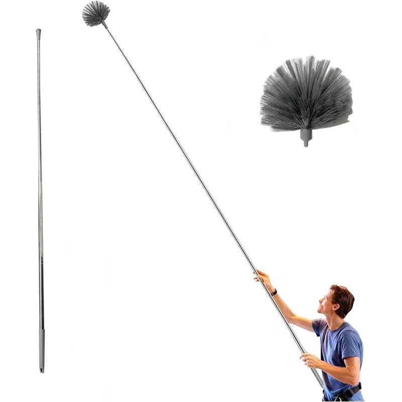 Multi Purpose Long Reach Cleaning Brush, Adjustable Telescopic Pole up to 3M, Perfect for Ceiling, Wall, Fan and Air Conditioner Deep Cleaning (Two packs)