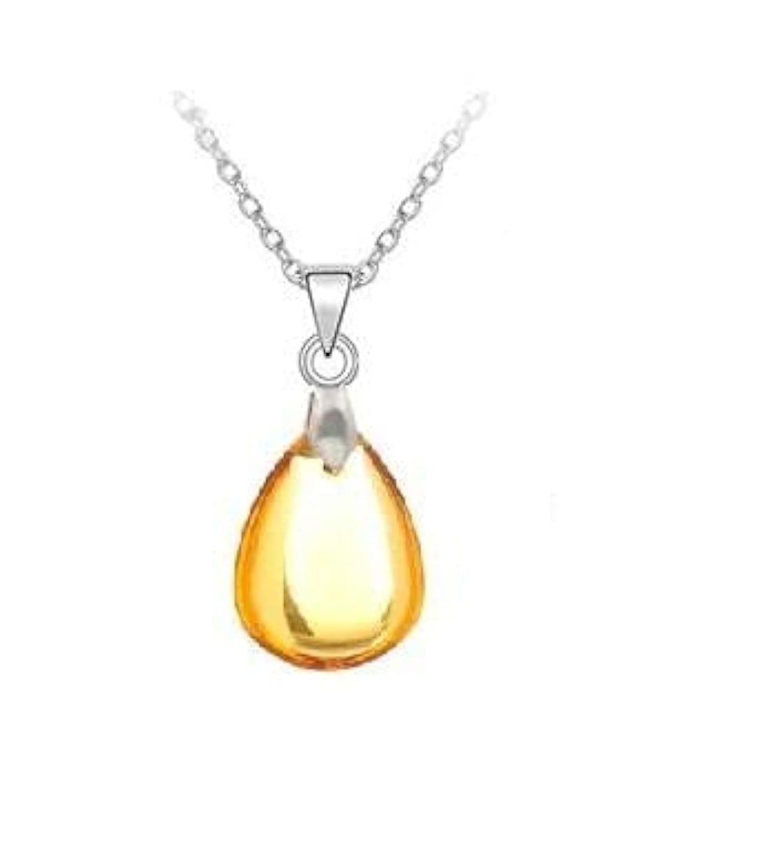 Series plated 925 sterling silver necklace with drop huny Stones of industrial acrylic