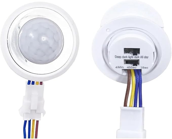 Sian Tech PIR Motion Sensor Infrared 220V, Adjustable, for LED Ceiling Light Strip, White, 8 Meter Range
