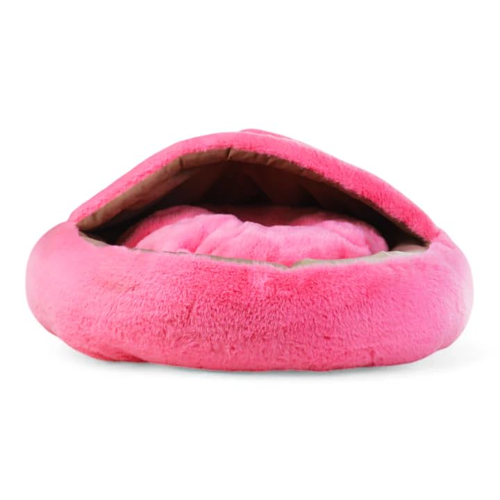 Petmoda Cozy Cave Pet Bed, Pink, Round Plush Design, 50 cm x 20 cm