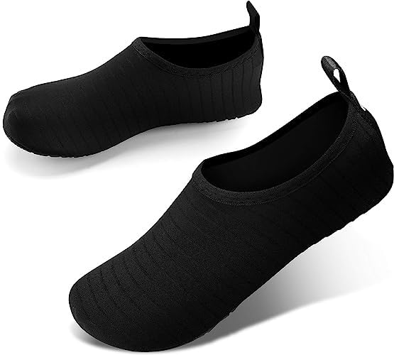 Toddler Kids Water Shoes Boys Girls Men Women Water Beach Quick Dry Swimming Aqua Surf Flat (Black, 38)