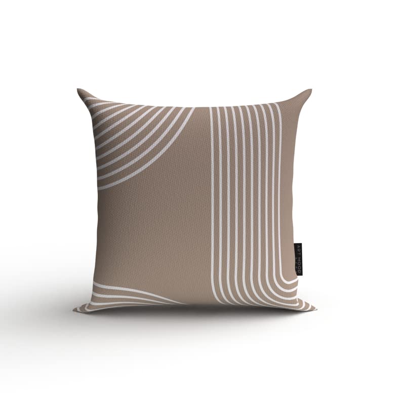 ART MOOD HOME Lynn 1 Cushion canvas Beige * White 40W x 40L CM
