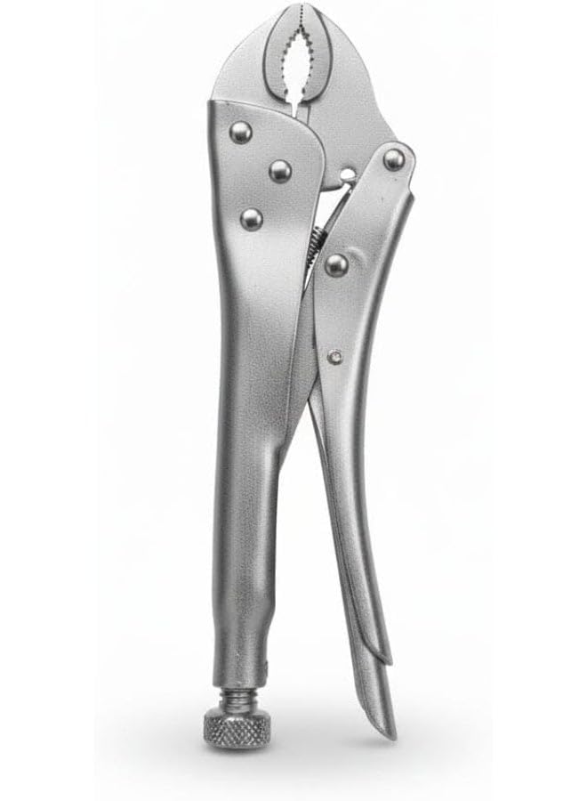 Professional 10 Inch 250mm Curved Jaw Locking Pliers Heavy Duty Heat Treated Alloy Steel Grip Wrench with Quick Release 1 Silver