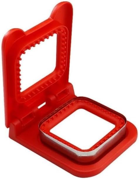 1 Piece Red Sandwich Cutter and Sealing Set Square Decruster Sandwich Maker Bread Toast Breakfast Making and Freezing Biscuit Cutter Baking Tools and Accessories