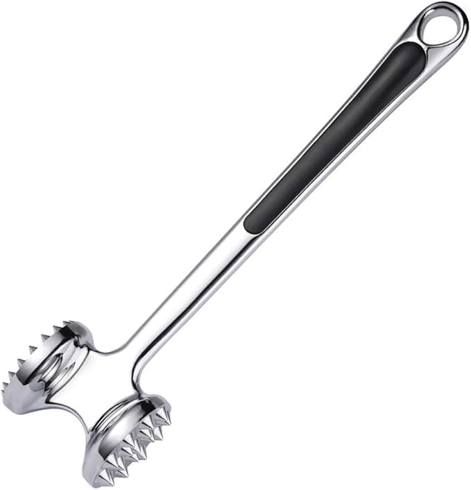Serrated Meat Hammer: an important addition to your kitchen.Strong stainless material, holds 34 small teeth and 14 large.Makes meat tender, marinates perfectly, non-stick surface with Generic