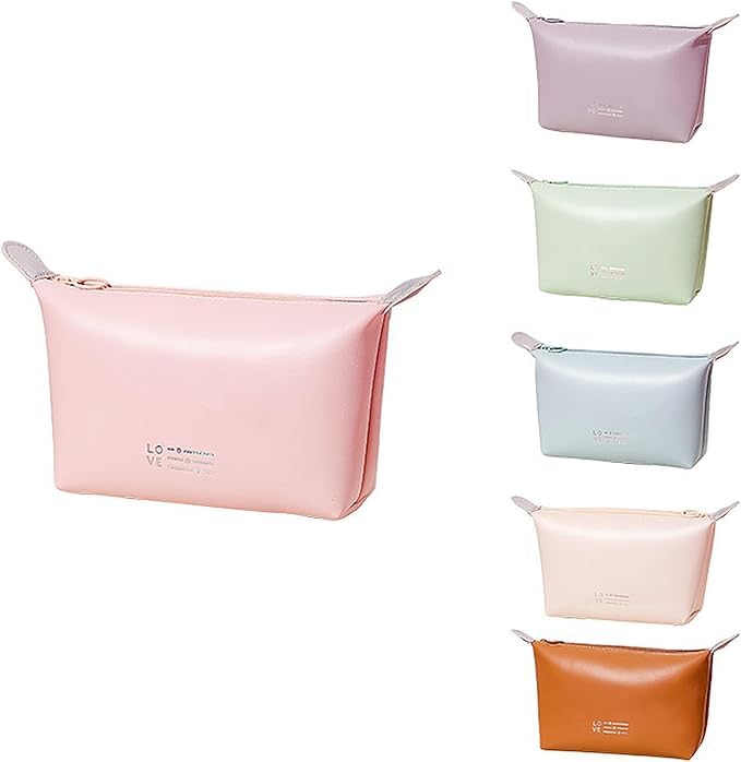 Small Makeup Bag Cosmetic Bag for Women Waterproof Makeup Pouch with Zipper Portable Makeup Organizer Bag (Multicolor)